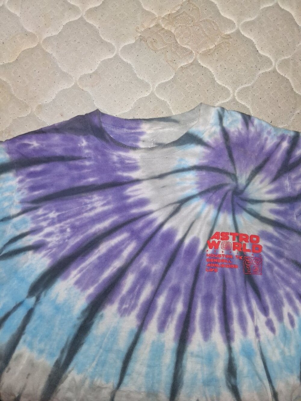 2019 Travis Scott Astroworld Official Souvenir Tie Dye T-Shirt